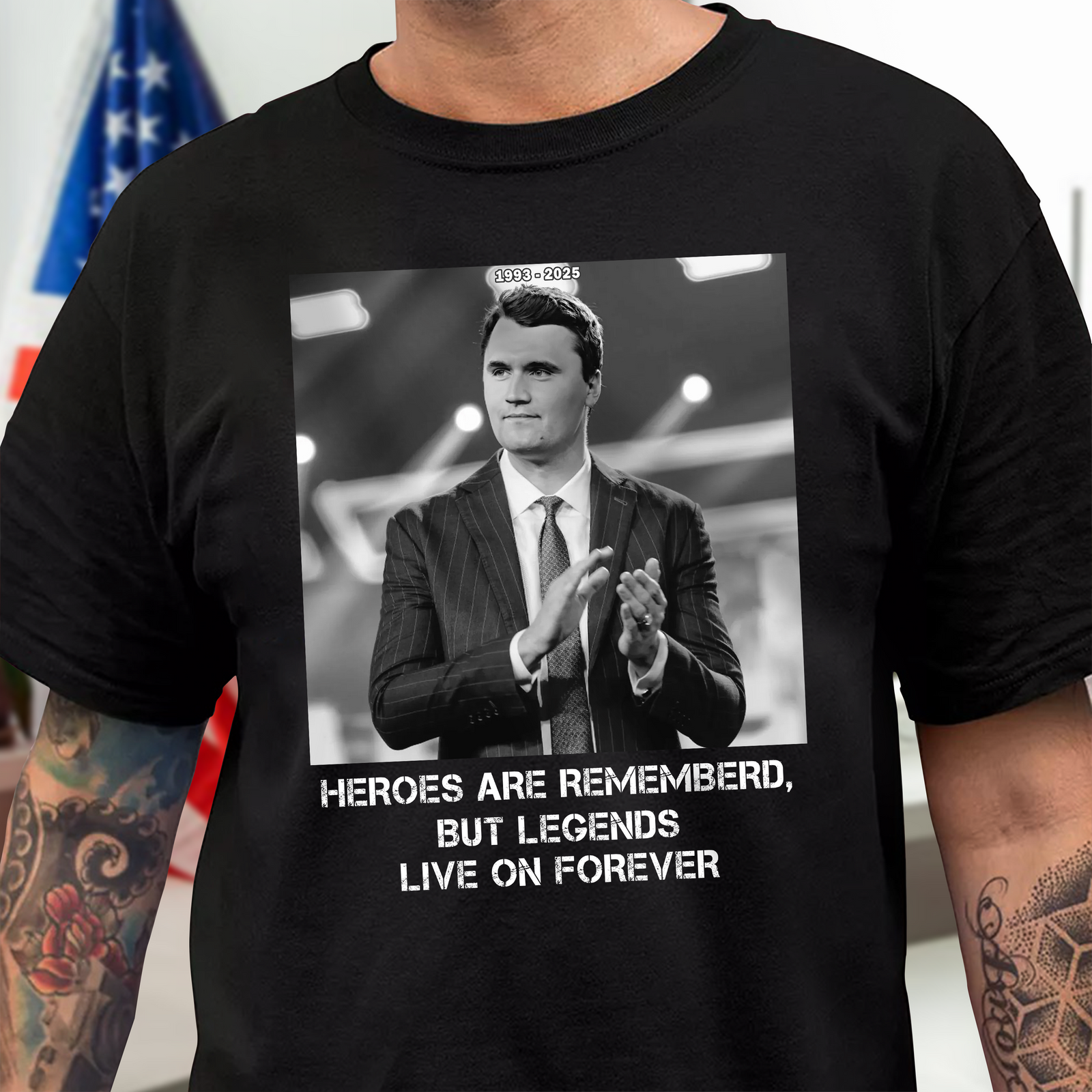 Pray For Charlie Kirk - Legends Live On Forever Dark Shirt LM32 65403