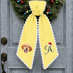 Custom Pet Photo Christmas Wreath Sash Decoration Gift for Pet Lovers TH10 170827
