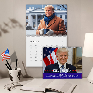 2025 Donald Trump Wall Calendar - Patriotic Holiday & Seasonal Artwork N369 LM32 65073