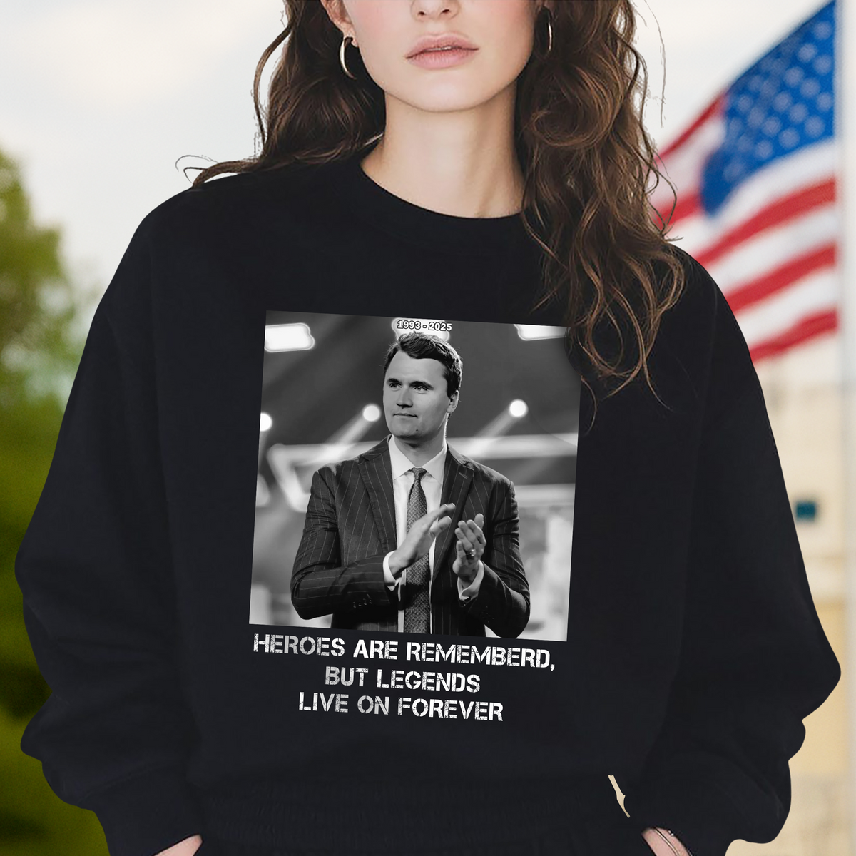 Pray For Charlie Kirk - Legends Live On Forever Dark Shirt LM32 65403