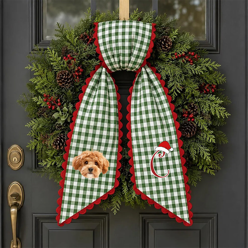 Custom Pet Photo Christmas Wreath Sash Decoration Gift for Pet Lovers TH10 170827