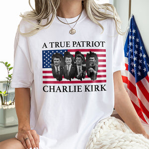 Charlie Kirk Memorial A True Patriot American Flag Bright Shirt CH07 67448