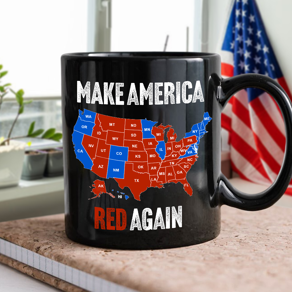 Make America Red Again Black Mug Gift for Trump Lovers HA75 67088