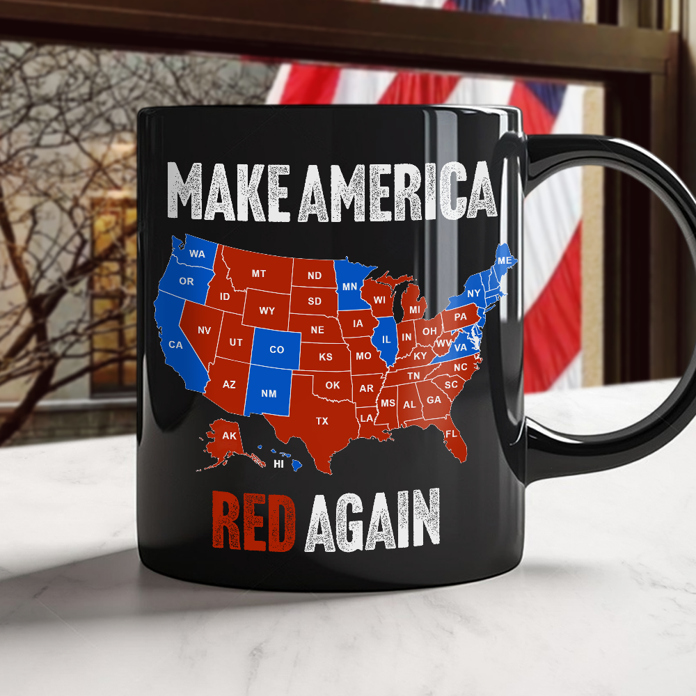 Make America Red Again Black Mug Gift for Trump Lovers HA75 67088