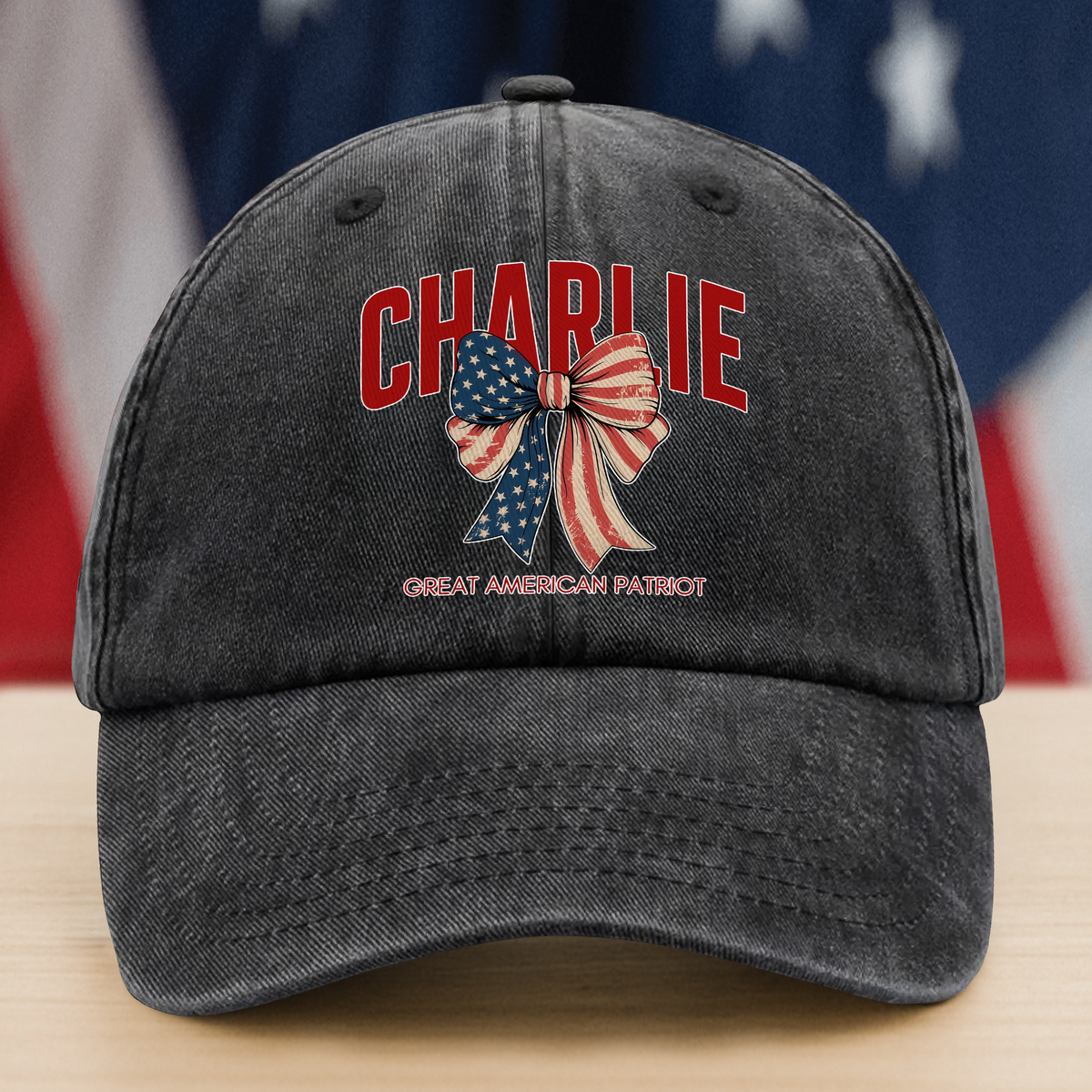 Justice For Charlie Kirk - Great American Patriot Washed Denim Baseball Cap LM32 65661