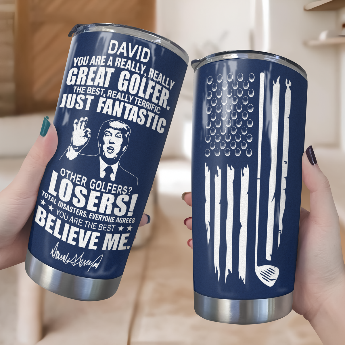Great Golfer Trump Personalized Fat Tumbler Gift For Golfers HA75 64630