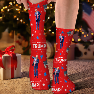 Trump Dancing Christmas Socks N369 HA75 64096