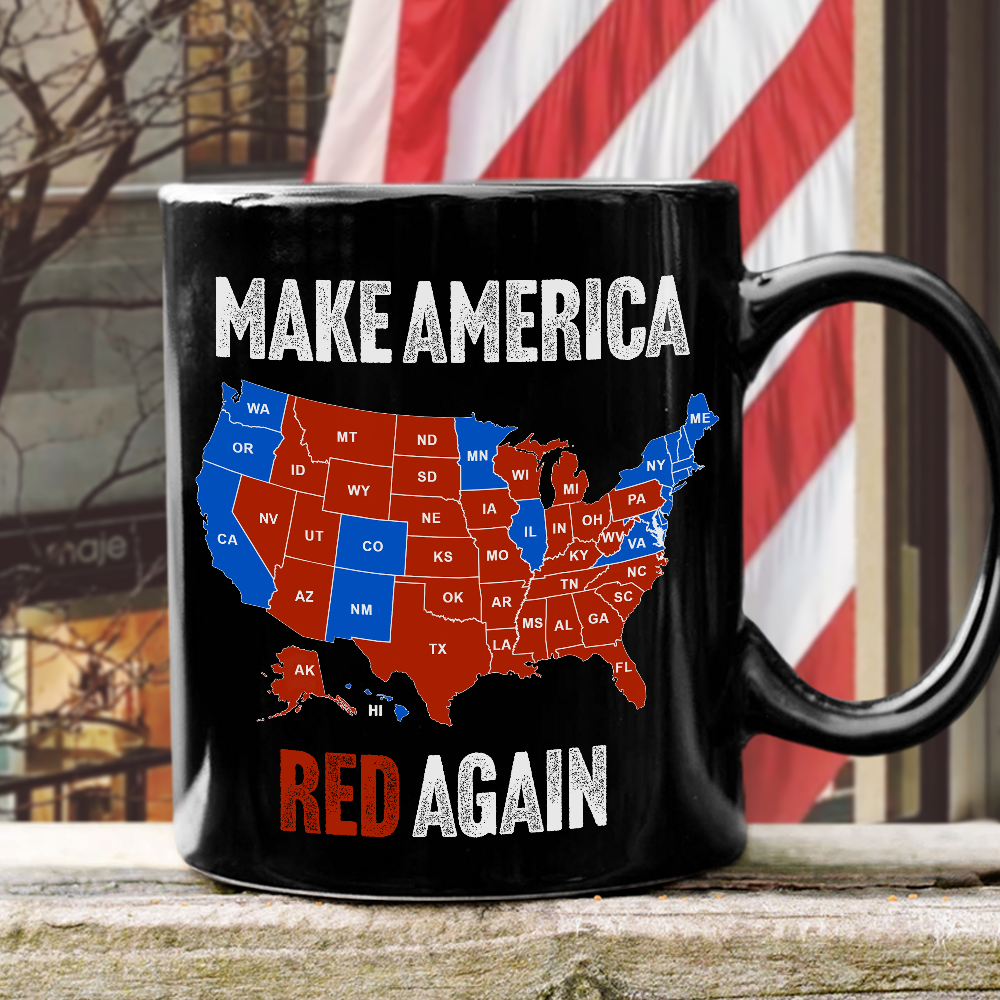 Make America Red Again Black Mug Gift for Trump Lovers HA75 67088