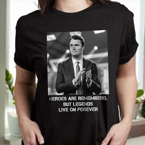 Pray For Charlie Kirk - Legends Live On Forever Dark Shirt LM32 65403