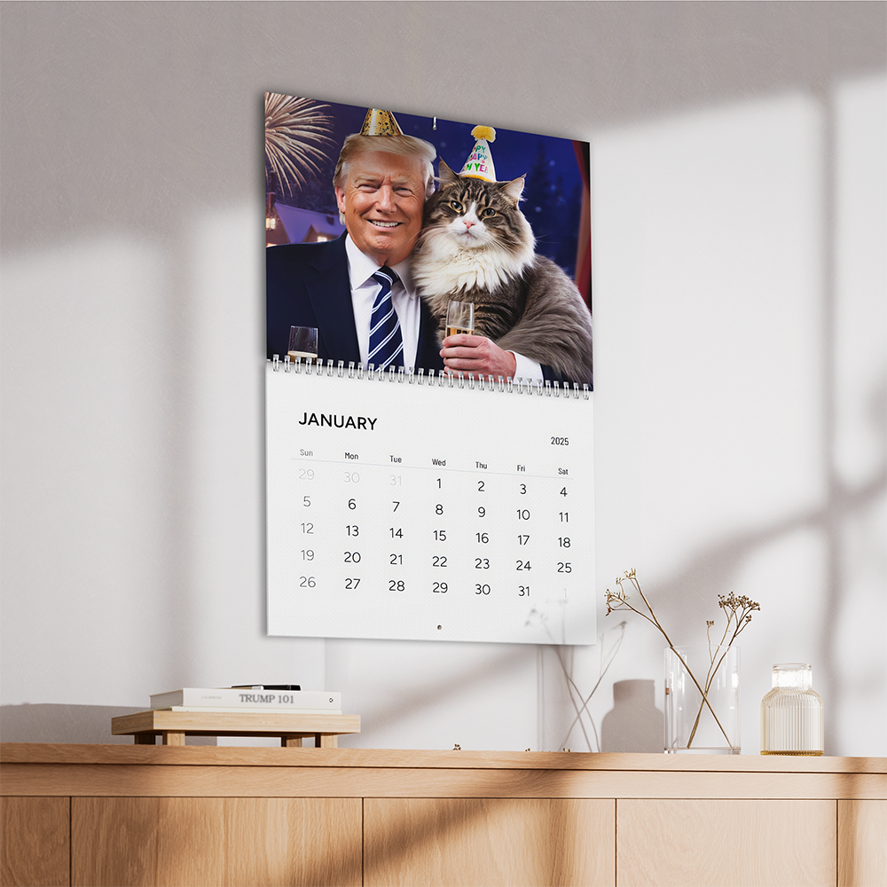 2025 Donald Trump Wall Calendar, MAGA, Trump Cat Lover Gift N369 LM32 65071