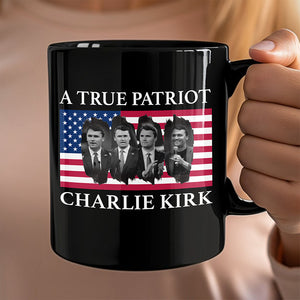 Charlie Kirk Memorial A True Patriot American Flag Black Mug CH07 67450