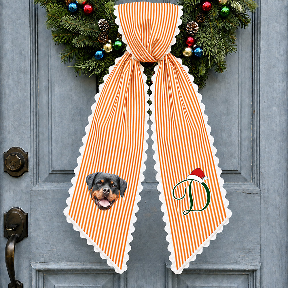 Custom Pet Photo Christmas Wreath Sash Decoration Gift for Pet Lovers TH10 170827