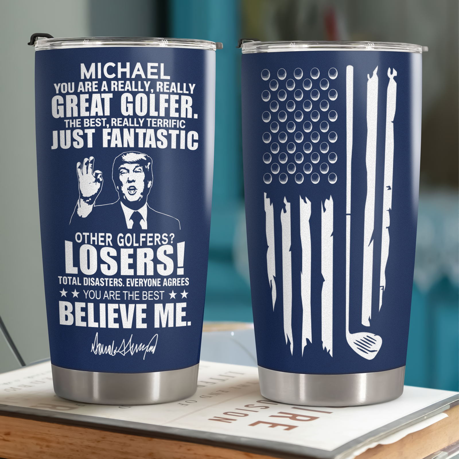 Great Golfer Trump Personalized Fat Tumbler Gift For Golfers HA75 64630