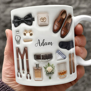Personalized Wedding Bride & Groom 3D Inflated Effect Printed Mug Gift for Bride, Groom, Newlywed Couple TH10 170581
