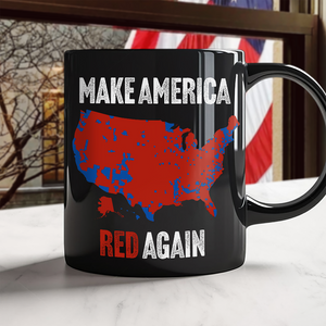 Make America Red Again Black Mug Gift for Trump Lovers HA75 67088