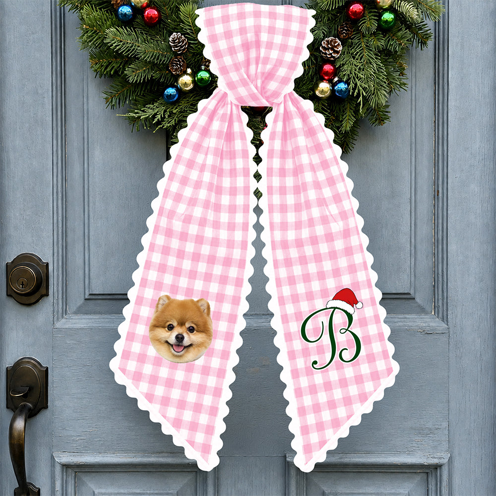 Custom Pet Photo Christmas Wreath Sash Decoration Gift for Pet Lovers TH10 170827