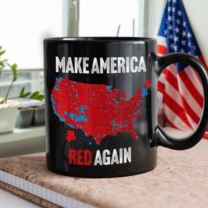 Make America Red Again Black Mug Gift for Trump Lovers HA75 67088