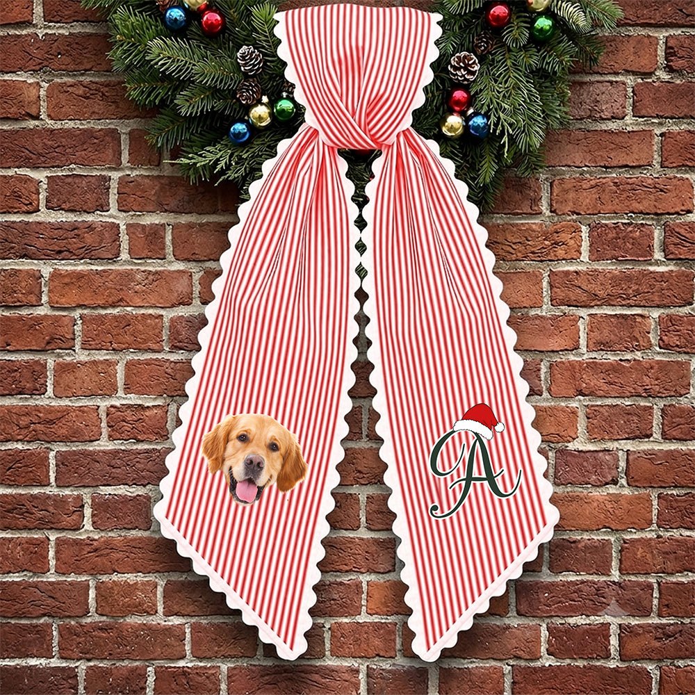 Custom Pet Photo Christmas Wreath Sash Decoration Gift for Pet Lovers TH10 170827