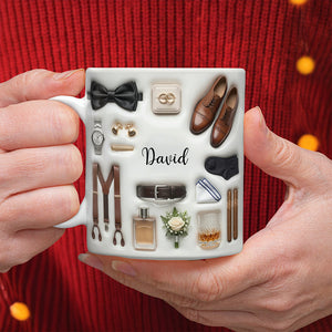 Personalized Wedding Bride & Groom 3D Inflated Effect Printed Mug Gift for Bride, Groom, Newlywed Couple TH10 170581