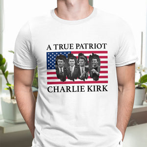 Charlie Kirk Memorial A True Patriot American Flag Bright Shirt CH07 67448