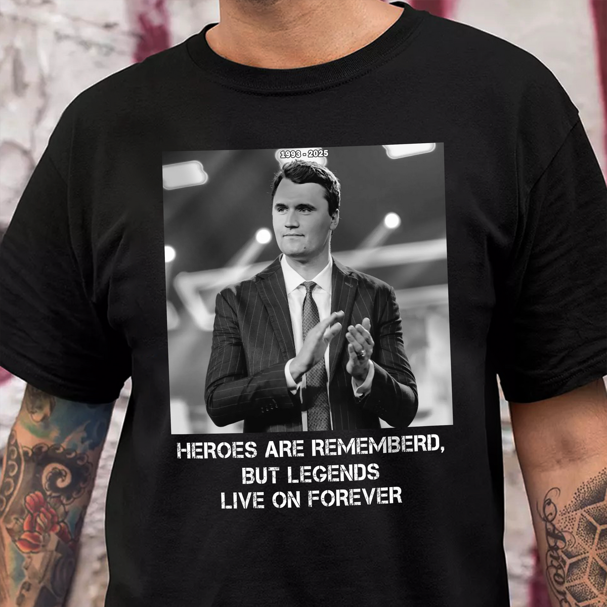 Pray For Charlie Kirk - Legends Live On Forever Dark Shirt LM32 65403