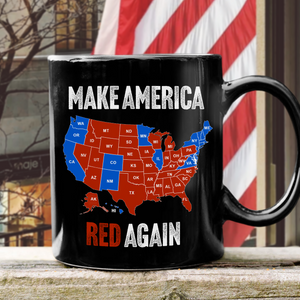 Make America Red Again Black Mug Gift for Trump Lovers HA75 67088