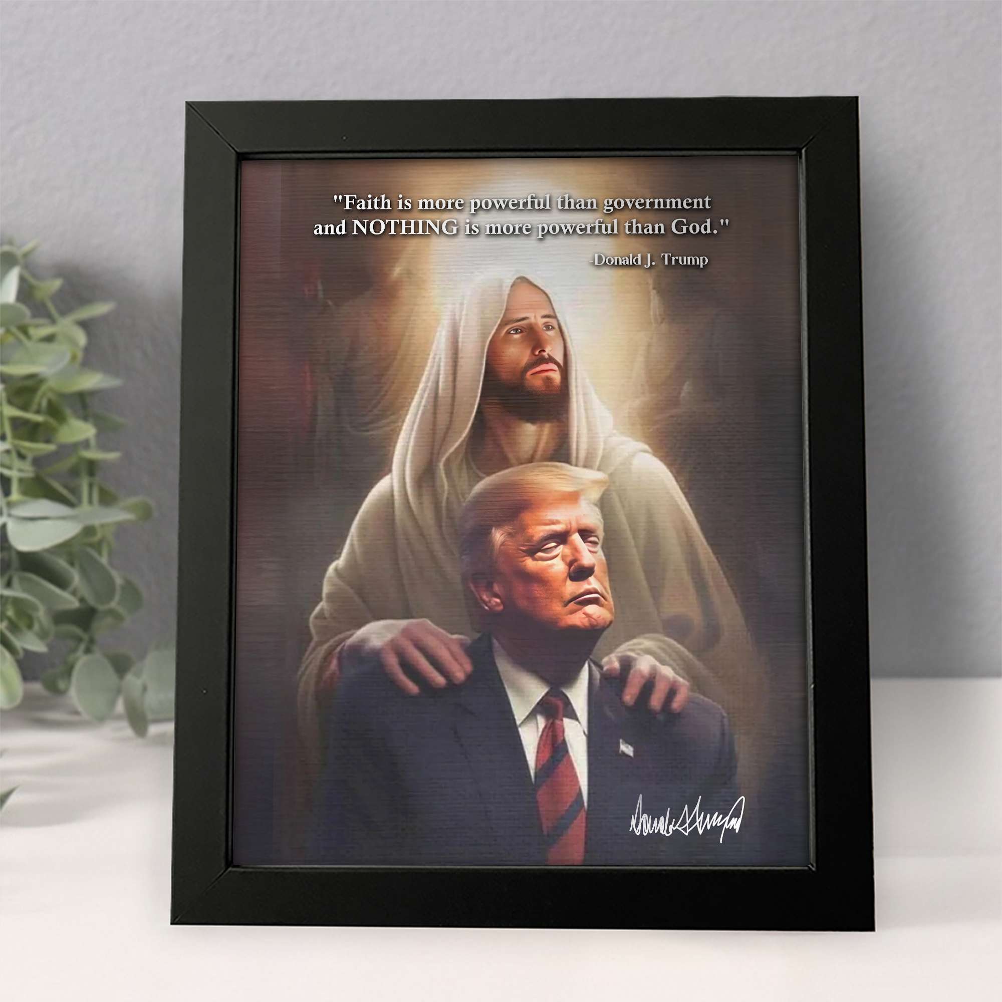 Nothing Is More Powerful Than God Donald Trump Picture Frame TH10 64365