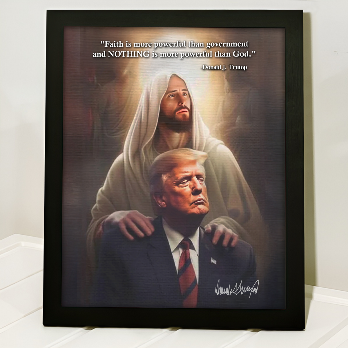 Nothing Is More Powerful Than God Donald Trump Picture Frame TH10 64365