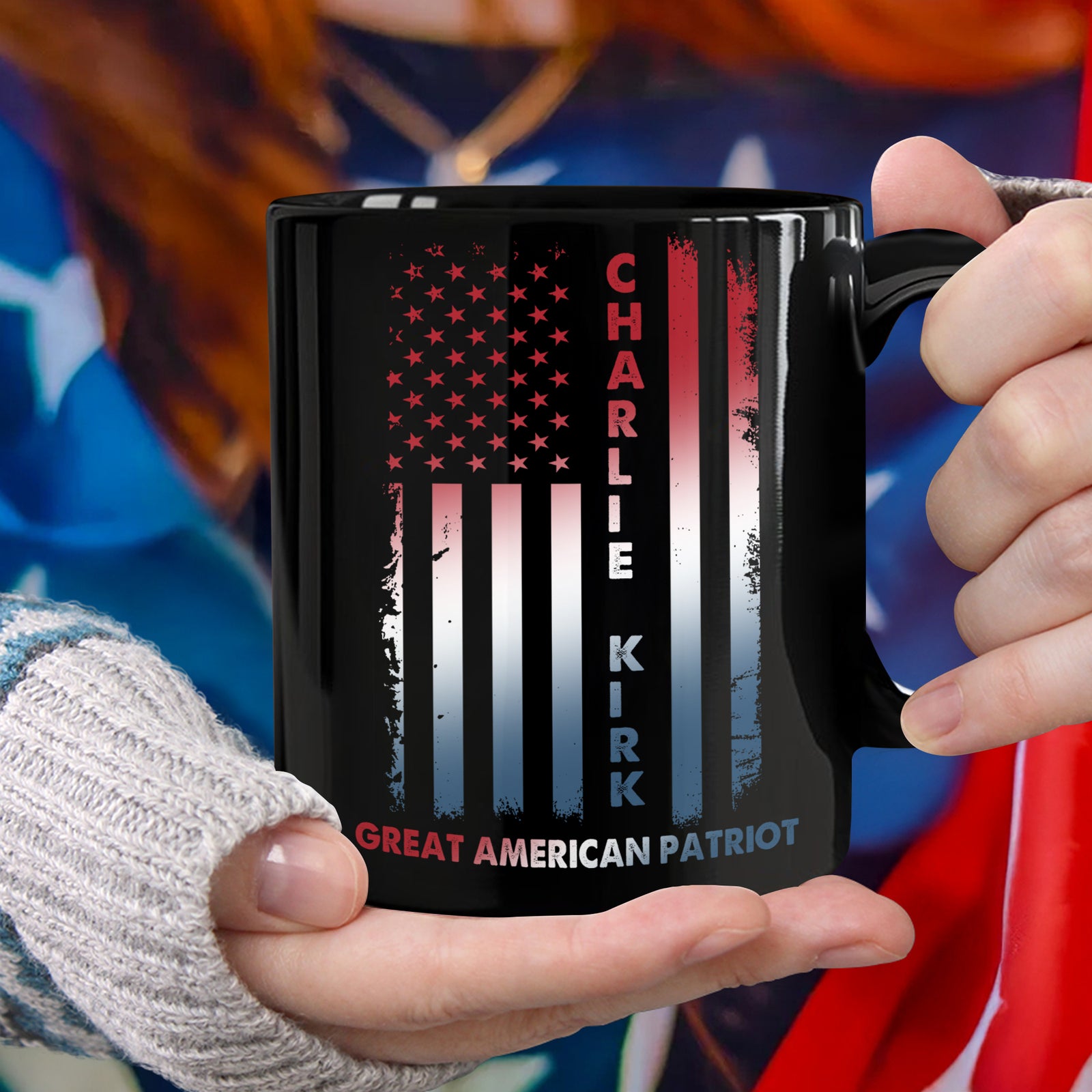 Pray For Charlie Kirk Great American Patriot Memorial Black Mug LM32 65487