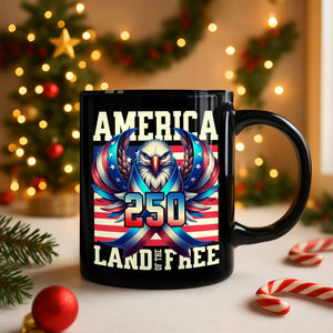 America 250 USA Freedom Liberty Black Mug HA75 897292