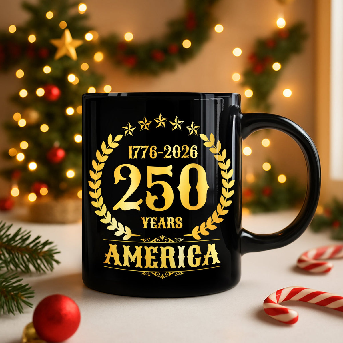 America 250 Years America 250th Anniversary Black Mug HA75 897420