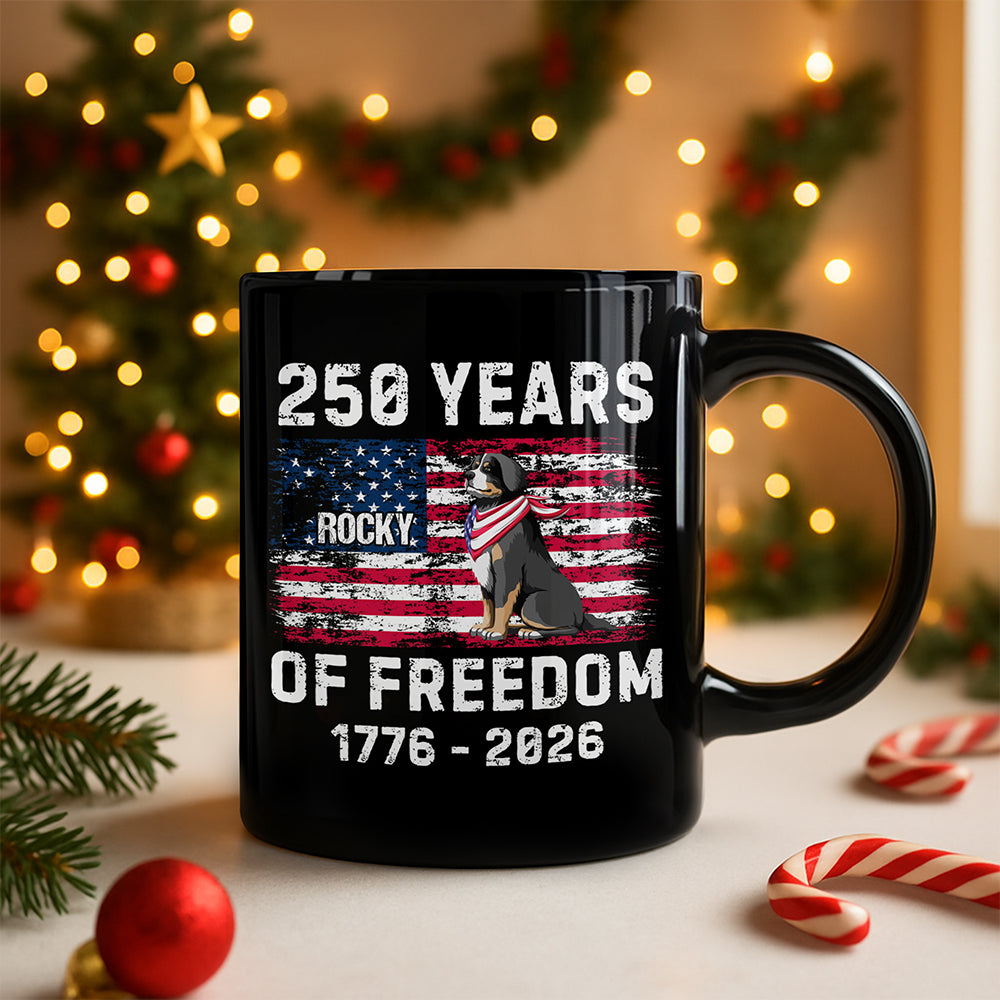 Custom Dog America 250 of Freedom Black Mug For Dog Lovers LM32 895317