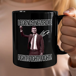 Charlie Kirk Legend Never Dies Vintage Style Black Mug HO82 65878