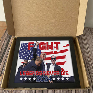 Trump Fight Legends Never D** 2024 Picture Frame Canvas Poster HA75 63018