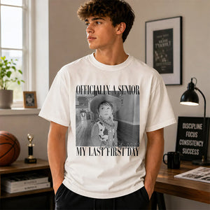 Personalised Vintage Photo And Year Senior - Officially A Senior - My Last First Day Bright Shirt HA75 922054