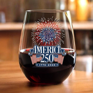 America 250 Firework Wine Glass TH10 894645