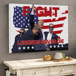 Trump Fight Legends Never D** 2024 Picture Frame Canvas Poster HA75 63018