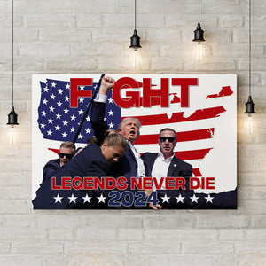 Trump Fight Legends Never D** 2024 Picture Frame Canvas Poster HA75 63018