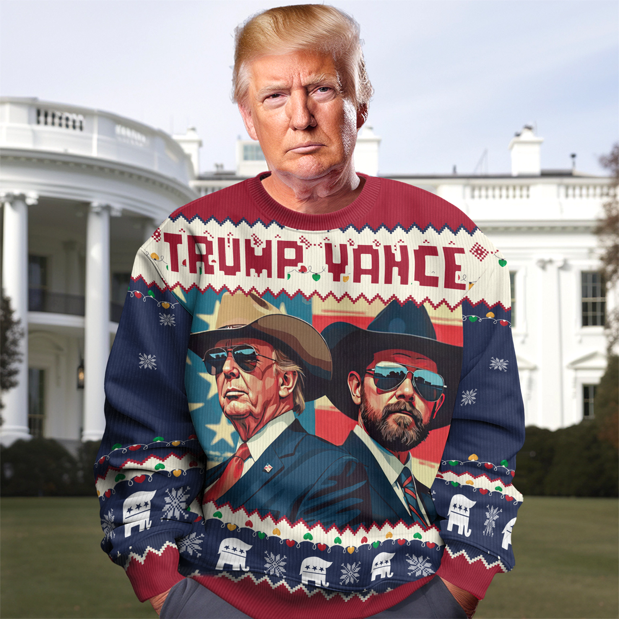 Trump Vance The Outlaw And The Hillbilly Ugly Sweater HA75 63870