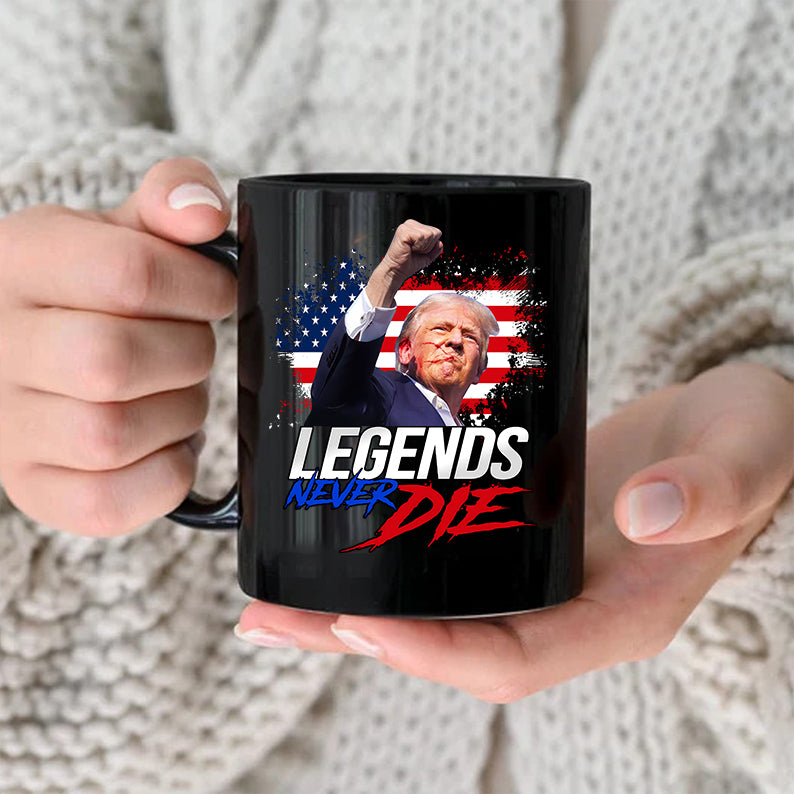 Donald Trump Legends Never D** Black Mug HA75 62980