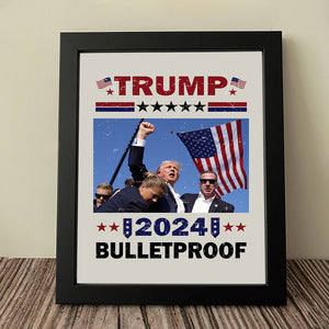 Trump 2024 Bulletproof Picture Frame Canvas Poster HA75 63120