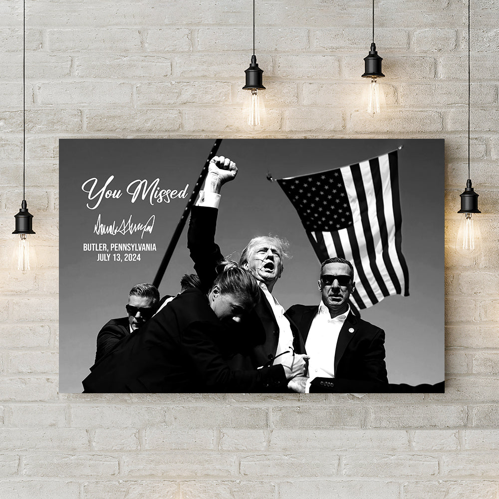You Mi**ed Funny Trump 2024 President Sh**ting Legends Never D** Picture Frame Canvas Poster HO82 63154