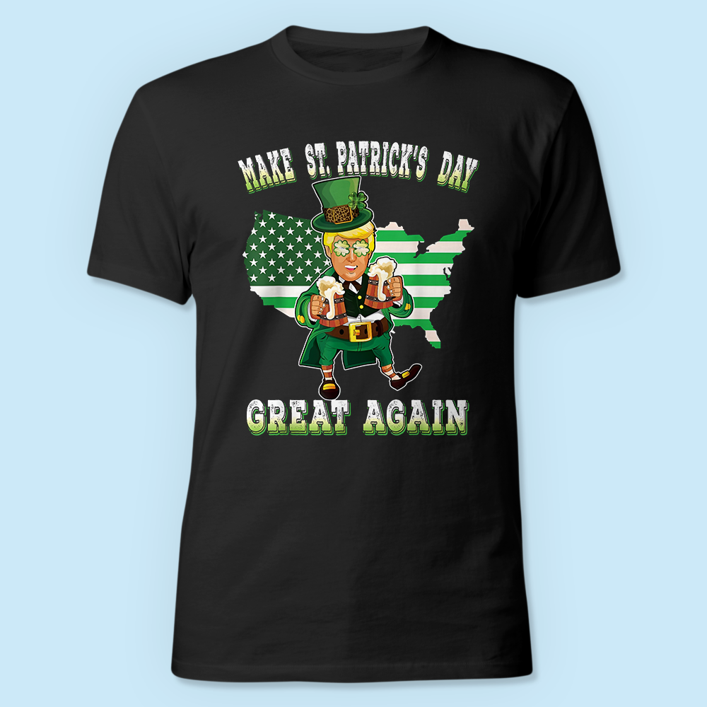 Make St Patrick's Day Great Again Trump Leprechaun Dark Shirt HO82 65598
