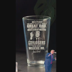 Great Grandpa Great Dad Trump Print Beer Glass N304 62565