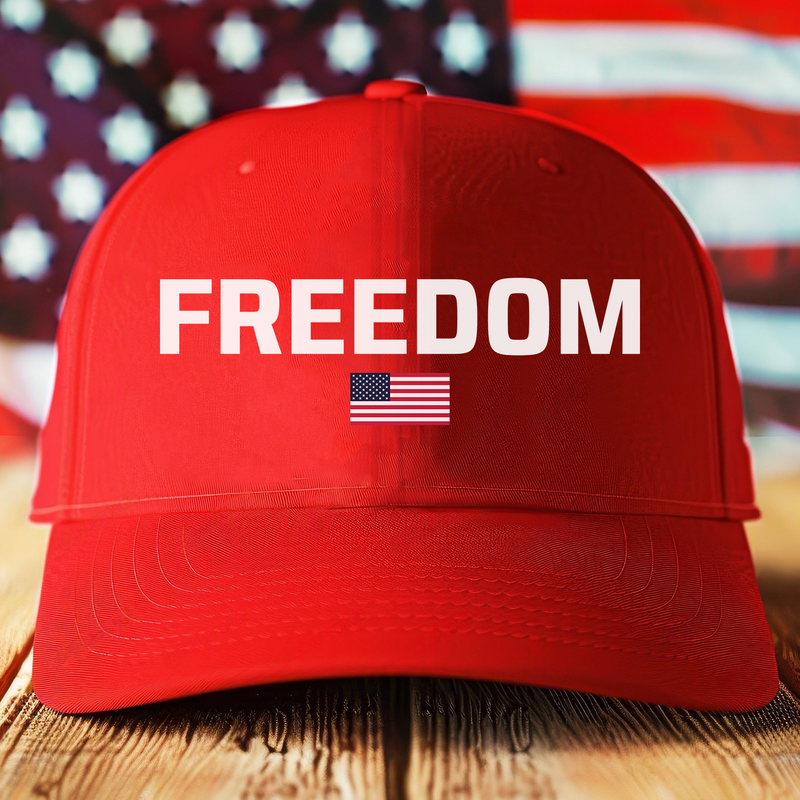 Red Charlie Kirk Freedom Printed Vintage 2D Baseball Cap |  Charlie Kirk Red Hat | We Wear Red Charlie Kirk Birthday October 14 | Red Freedom Hat TH10 64579