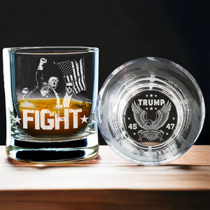 President Trump Fight 45 47 Engraved Whiskey Glass HO82 65308