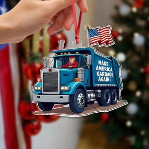 Trump Garbage Truck MAGA 2024 Acrylic Ornament HO82 65362