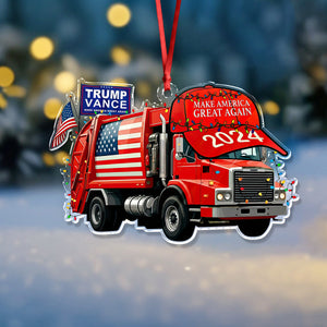 Trump Vance MAGA 2024 Garbage Truck Acrylic Ornament HO82 65330