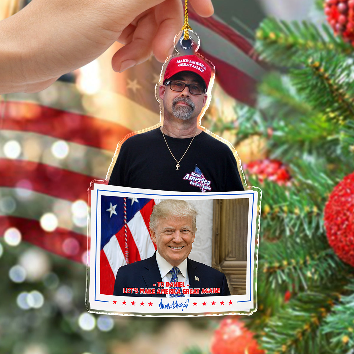 Custom Supporters Photo President Donald Trump Acrylic Ornament HO82 65162