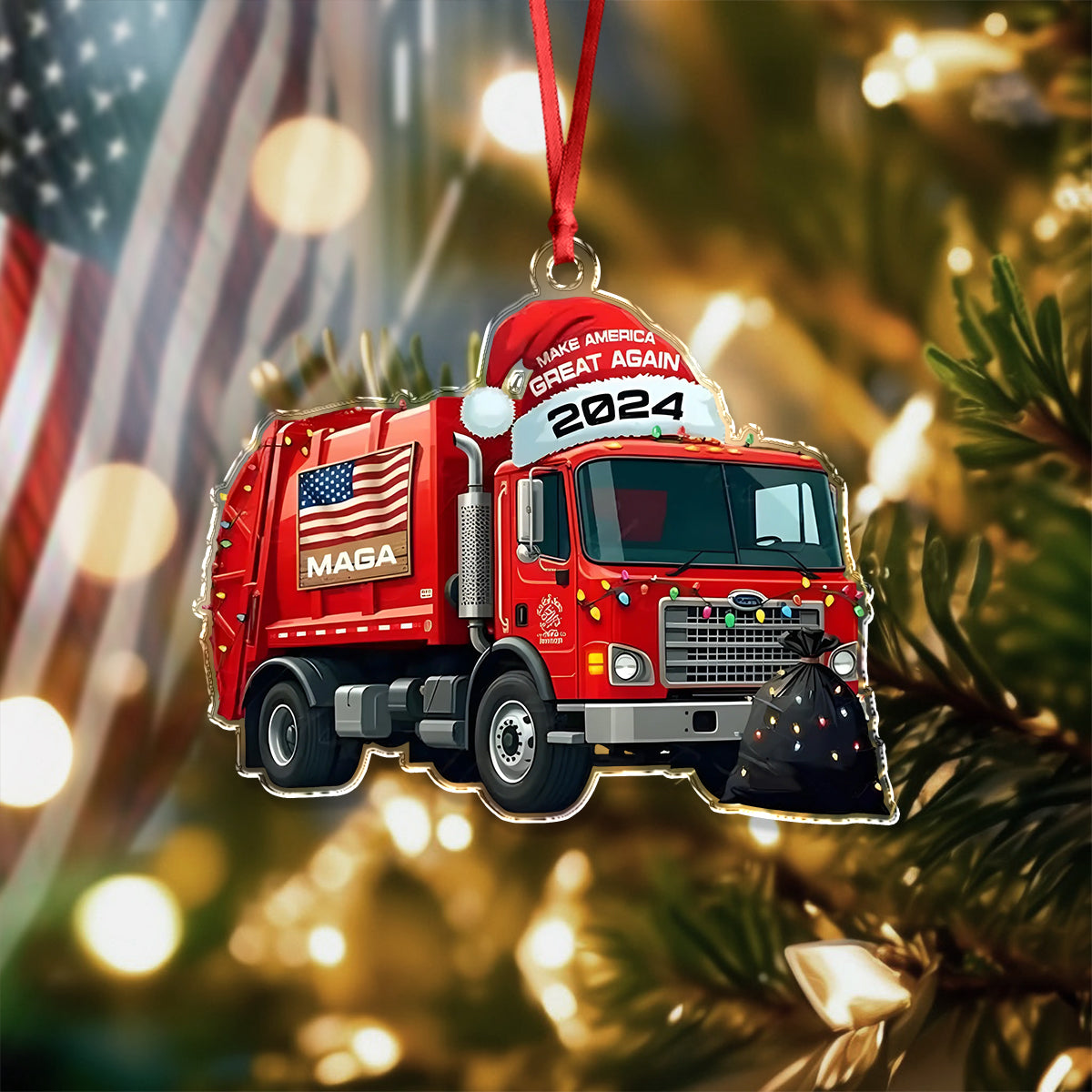Garbage Truck Make America Great Again 2024 Acrylic Ornament HO82 65364